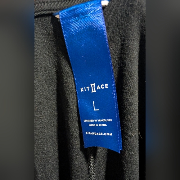 Sz L Kit And Ace Black Short Sleeve Cotton Jersey Flattering Tie Midi Dress - Picture 15 of 16